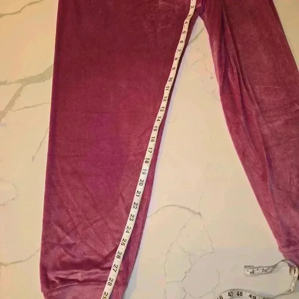 Juicy Couture Velvet Velour Loungewear Pajama Jogger Set Magenta Size XL